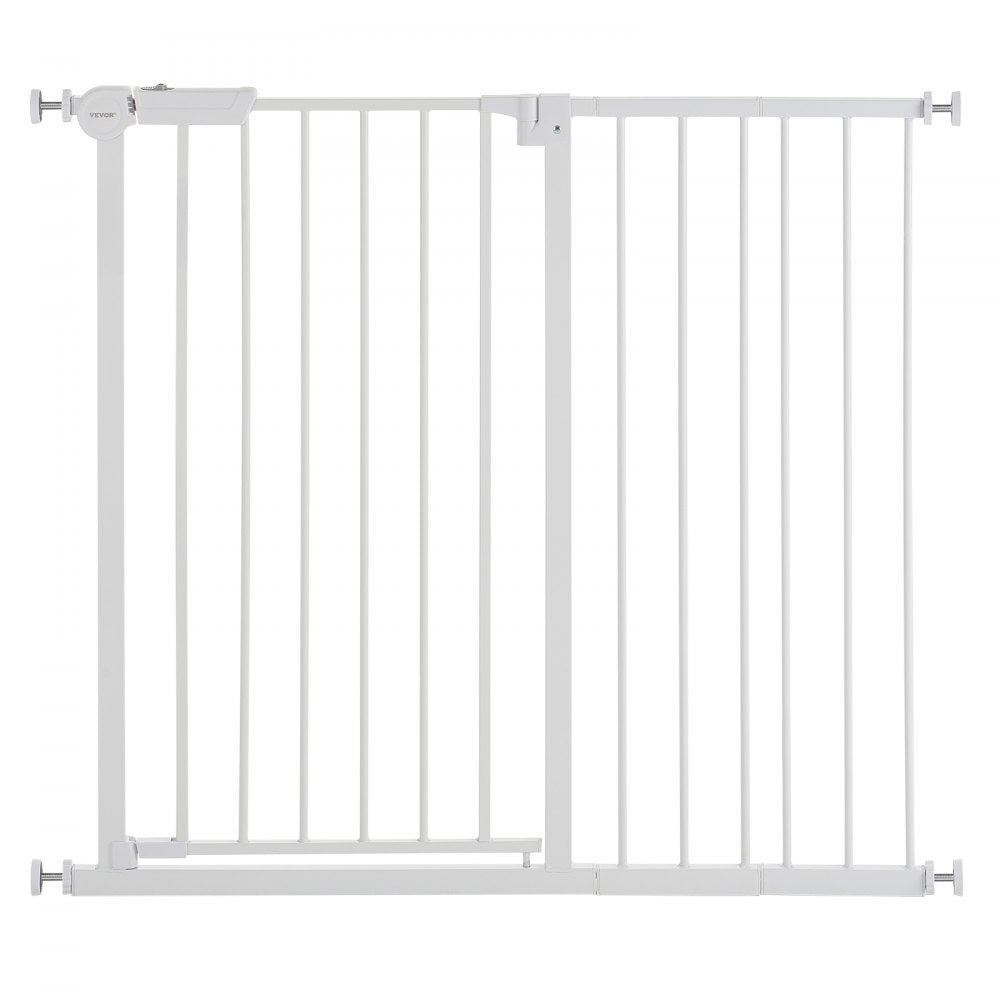 VEVOR Baby Gate, 26-40 Inches Adjustable Width, 36 Inches High Dog Gate, Easy Step Walk Thru, for Child Pet Security, Pressure Mount Kit, Wall Cups, One-Hand Open, for Stairs and Doorways, White