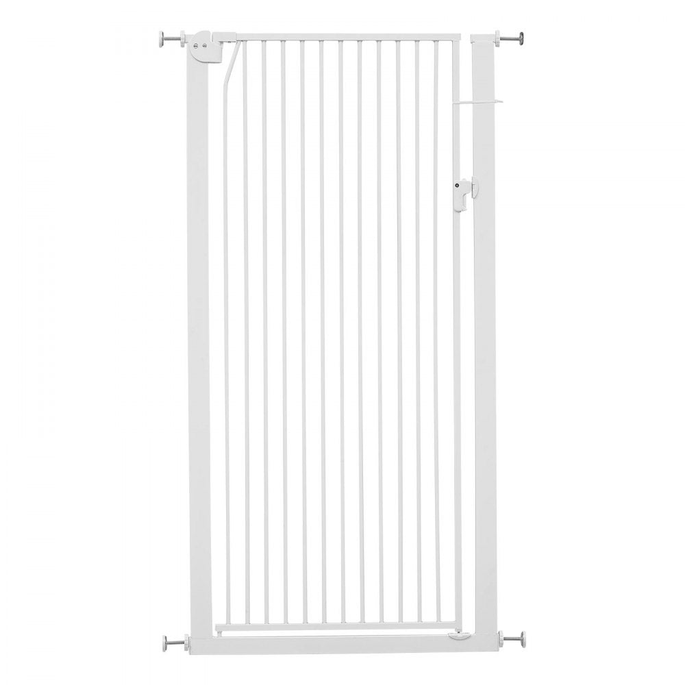 VEVOR Extra Tall Pet Gate for Cats, 29-41 in Adjustable Width, 56 in High Dog Gate, with Pressure Mount Kit and Wall Mount Kit, 1.3 in Narrow Bar Spacing, for Stairs, Doorways, and House, White