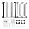 VEVOR Baby Gate, 29.5"-46.4" Extra Wide, 30" High, Dog Gate for Stairs Doorways and House, Easy Step Walk Thru Auto Close Child Gate Pet Security Gate with Pressure Mount Kit and Wall Mount Kit, Black