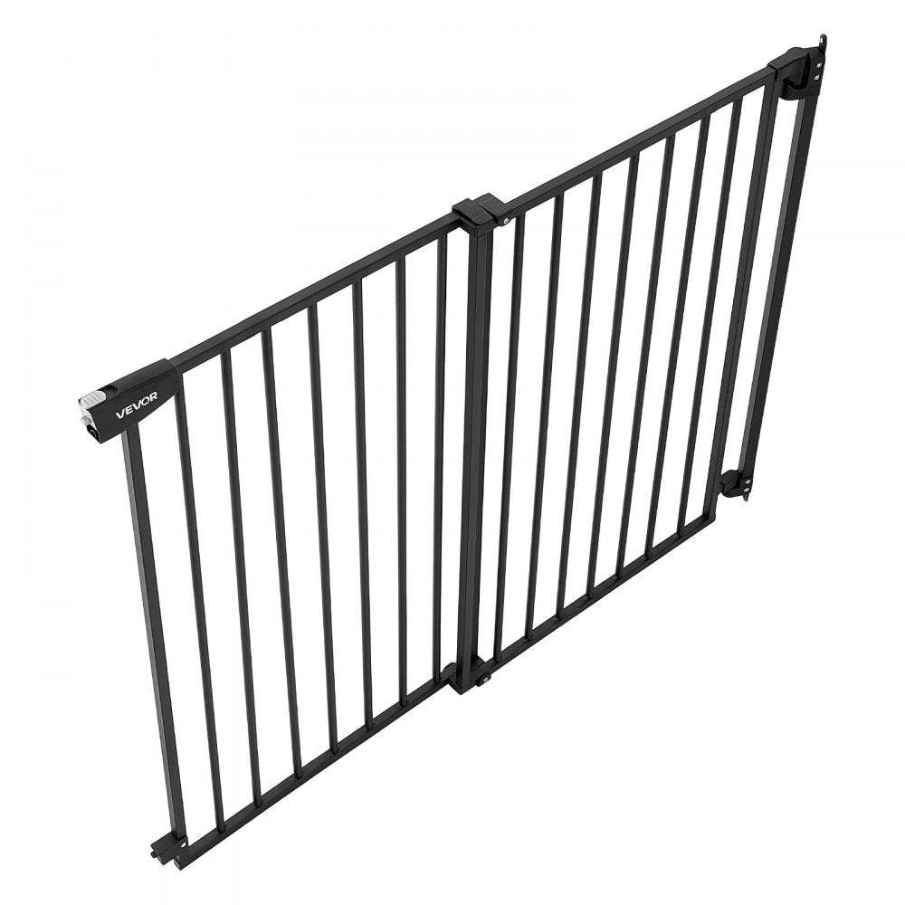 VEVOR Baby Gate for Stairs, 31-48 in Adjustable Width, 30 in High Dog Gate, No Bottom Bar, One-Handed Operation, Easy Drilling Installation with Hardware Kit, for Stairs, Doorways, and House, Black