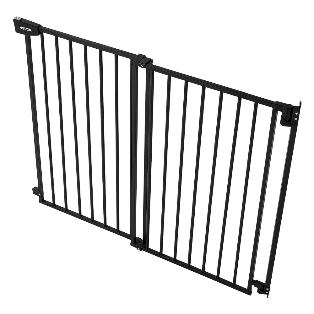 VEVOR Baby Gate for Stairs, 31-48 in Adjustable Width, 30 in High Dog Gate, No Bottom Bar, One-Handed Operation, Easy Drilling Installation with Hardware Kit, for Stairs, Doorways, and House, Black