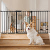 VEVOR Baby Gate, 60.6-63.3 Inches Adjustable Width, 30 Inches High Dog Gate, Easy Step Walk Thru, for Child Pet Security, Pressure Mount Kit, Wall Cups, One-Hand Open, for Stairs and Doorways, Black