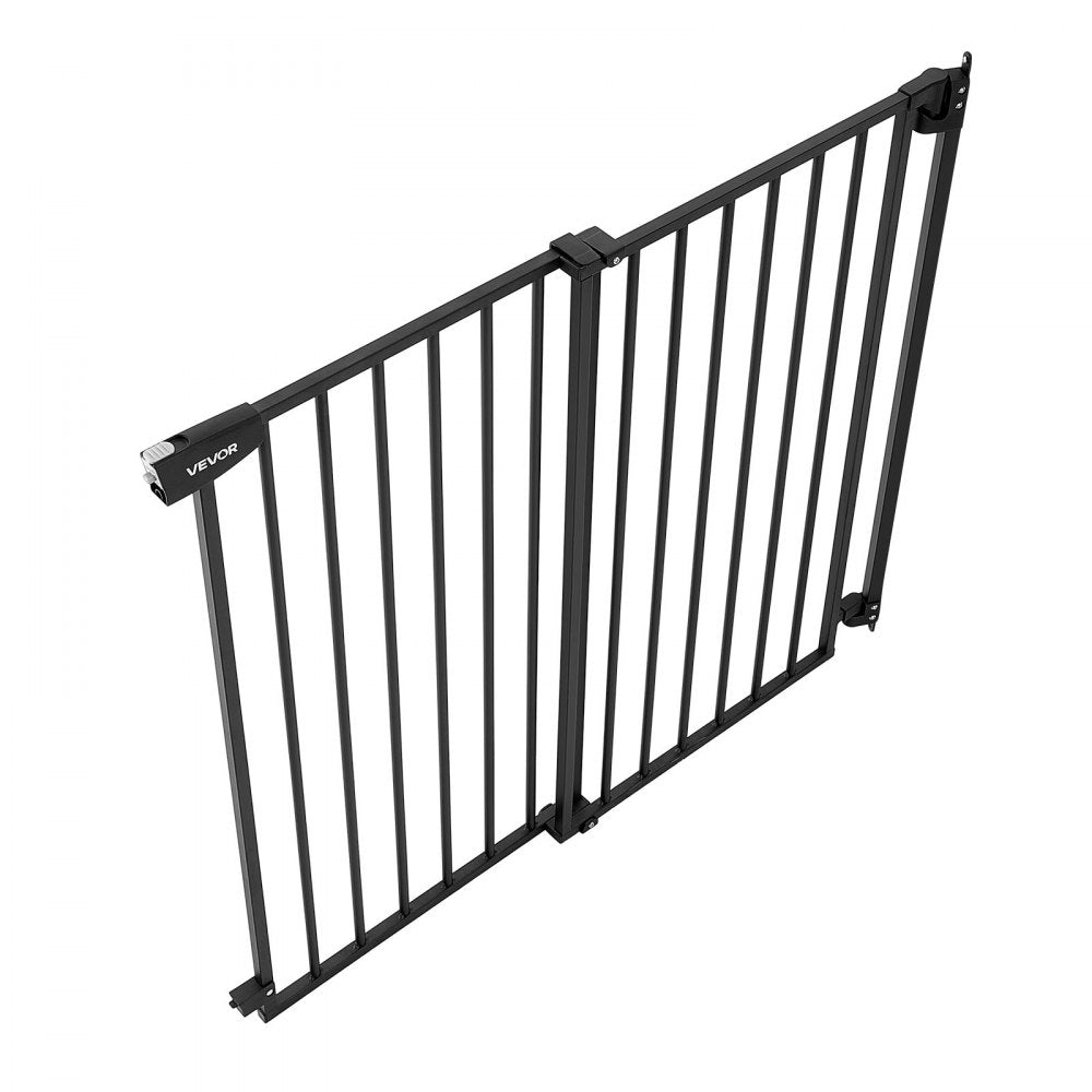 VEVOR Baby Gate for Stairs, 28-43 in Adjustable Width, 36 in High Dog Gate, No Bottom Bar, One-Handed Operation, Easy Drilling Installation with Hardware Kit, for Stairs, Doorways, and House, Black