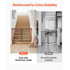VEVOR Baby Gate for Stairs, 31-48 in Adjustable Width, 36 in High Dog Gate, No Bottom Bar, One-Handed Operation, Easy Drilling Installation with Hardware Kit, for Stairs, Doorways, and House, Black