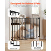 VEVOR Baby Gate for Stairs, 31-48 in Adjustable Width, 36 in High Dog Gate, No Bottom Bar, One-Handed Operation, Easy Drilling Installation with Hardware Kit, for Stairs, Doorways, and House, Black