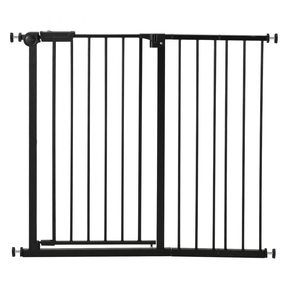 VEVOR Baby Gate, 26-40 Inches Adjustable Width, 36 Inches High Dog Gate, Easy Step Walk Thru, for Child Pet Security, Pressure Mount Kit, Wall Cups, One-Hand Open, for Stairs and Doorways, Black