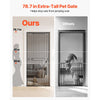 VEVOR Extra Tall Pet Gate for Cats, 28-34 in Adjustable Width, 78.7 in High Dog Gate, with Pressure Mount Kit and Wall Mount Kit, 1.2 in Narrow Bar Spacing, for Stairs, Doorways, and House, White