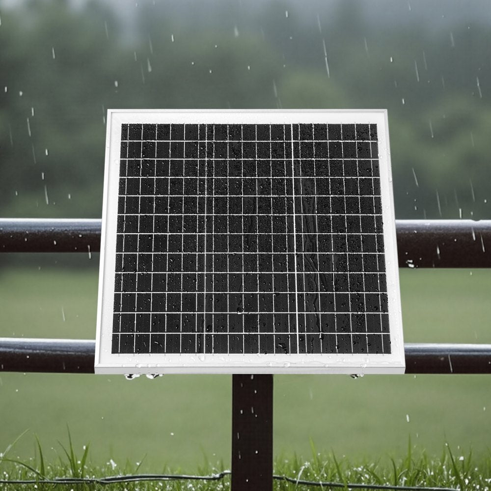 VEVOR 20W 12V Solar Panel Battery Charger, Solar Battery Trickle Charger Maintainer with Built-in Controller & Pole Mount Bracket, IP65 Waterproof for Gate Fence Farm Lawn (Fits 1.57" - 2.68" Poles)