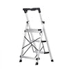 VEVOR 3 Step Ladder, Folding Step Stool with Wide Anti-Slip Pedal and Comfort Handgrip, 330 lbs Capacity Portable Aluminum Stepladder, Multi-Use for Kitchen, Warehouse, Household and Office, Silver