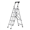 VEVOR 5 Step Ladder, Folding Step Stool with Wide Anti-Slip Pedal and Comfort Handgrip, 330 lbs Capacity Portable Aluminum Stepladder, Multi-Use for Kitchen, Warehouse, Household and Office, Silver