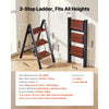 VEVOR 3 Step Ladder, Folding Step Stool with Wide Anti-Slip Pedal and Comfort Handgrip, Lightweight 330 lbs Capacity Portable Aluminum Plant Support, Multi-Use for Adults, Home Repairing, Cleaning