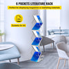 VEVOR Foldable Magazine Display Rack, 6 Pockets Pop-Up Brochure Display Stand, Double-Sided Display Catalog Literature Holder Stand, Portable with Carrying Bag for Office Trade Show Exhibitions