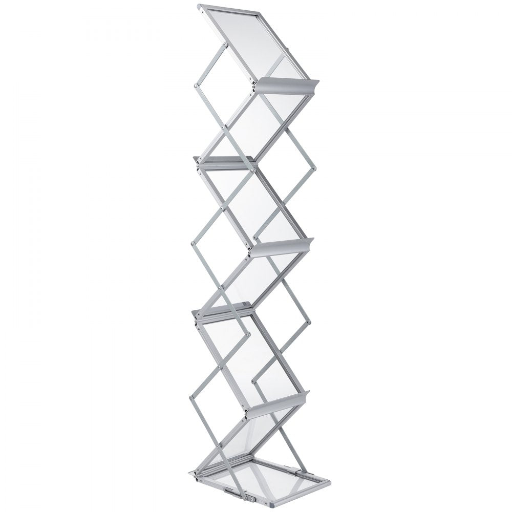 VEVOR Foldable Magazine Display Rack, 6 Pockets Pop-Up Brochure Display Stand, Double-Sided Display Catalog Literature Holder Stand, Portable with Carrying Bag for Office Trade Show Exhibitions