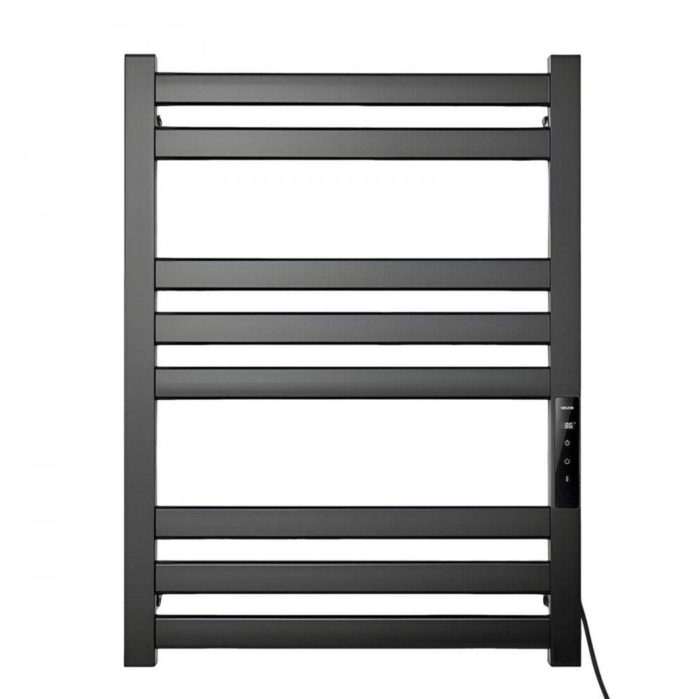 VEVOR Heated Towel Warmer Rack for Bathroom Electric Wall Mounted 8 Bars, Aluminum Alloy Towel Warmer, Overheat Protection, with Touch Screen, 1-24H Timer, 32 to 131°F Adjustable, IPX4 Waterproof