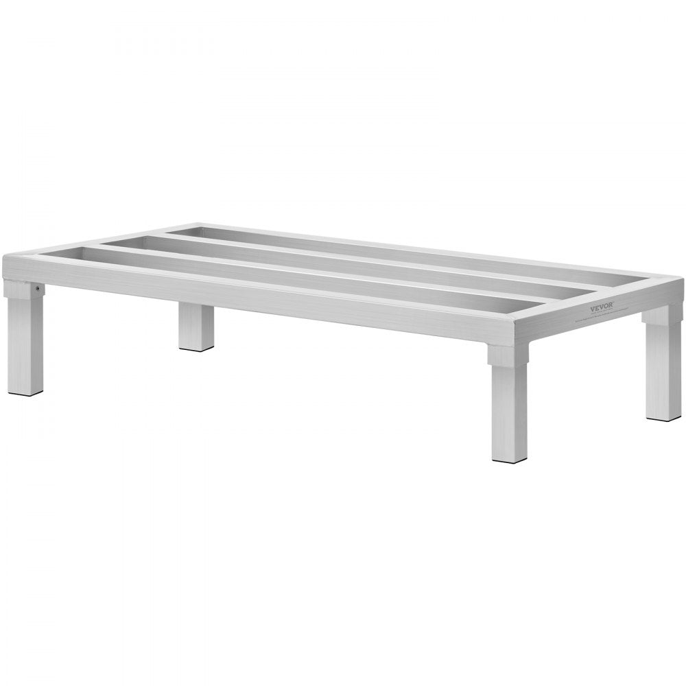VEVOR Aluminum Dunnage Rack, 36” x 20” Commercial Food Floor Rack, 8” Off the Floor, 1800 lbs Capacity All-Welded Aluminum Storage Rack, for Storage in Restaurants, Kitchens, Garages and Vehicles
