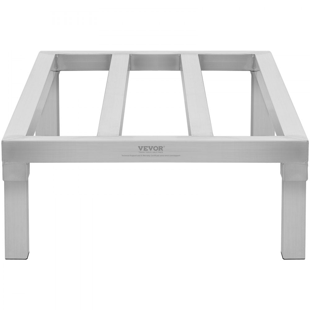 VEVOR Aluminum Dunnage Rack, 36” x 20” Commercial Food Floor Rack, 8” Off the Floor, 1800 lbs Capacity All-Welded Aluminum Storage Rack, for Storage in Restaurants, Kitchens, Garages and Vehicles