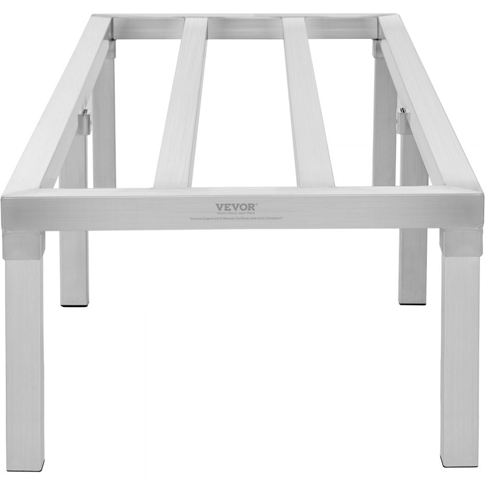 VEVOR Aluminum Dunnage Rack, 60” x 20” Commercial Food Floor Rack, 12” Off the Floor, 1800 lbs Capacity All-Welded Aluminum Storage Rack, for Storage in Restaurants, Kitchens, Garages and Vehicles