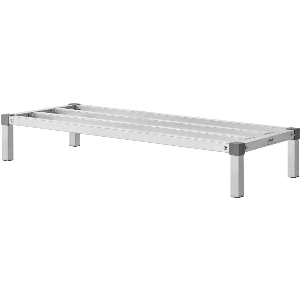 VEVOR Aluminum Dunnage Rack, 48” x 20” Commercial Food Floor Rack, 8” Off the Floor, 1000 lbs Capacity All-Welded Aluminum Storage Rack, for Storage in Restaurants, Kitchens, Garages and Vehicles