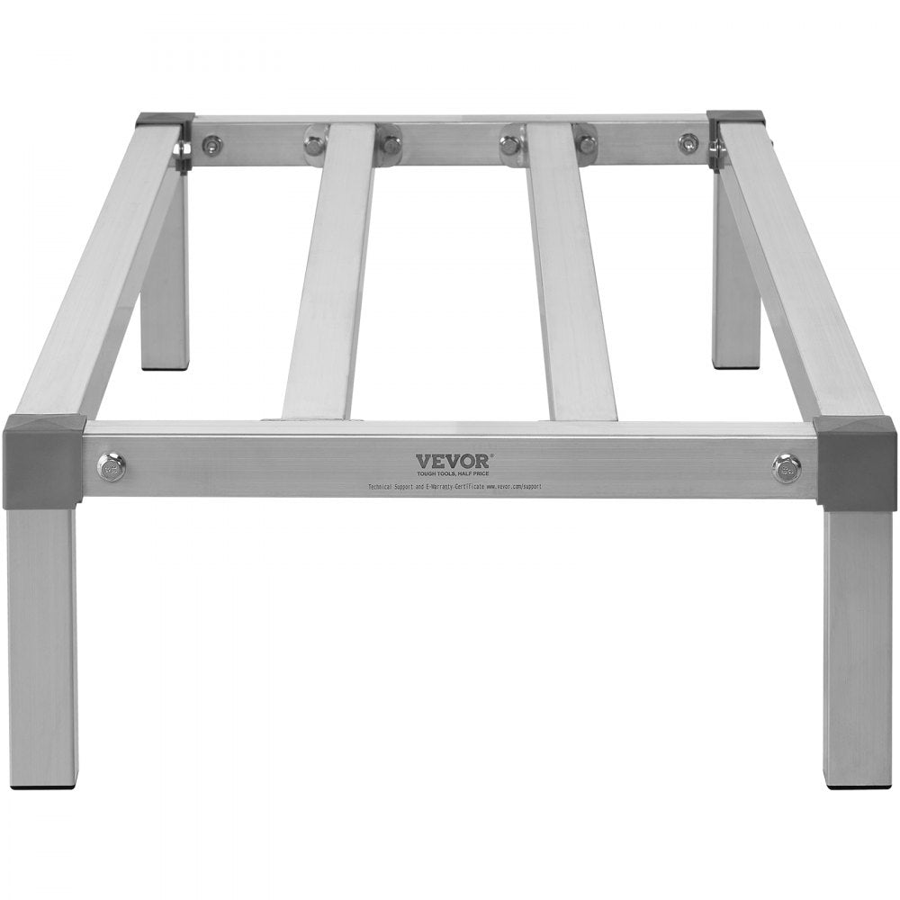 VEVOR Aluminum Dunnage Rack, 48” x 20” Commercial Food Floor Rack, 8” Off the Floor, 1000 lbs Capacity All-Welded Aluminum Storage Rack, for Storage in Restaurants, Kitchens, Garages and Vehicles