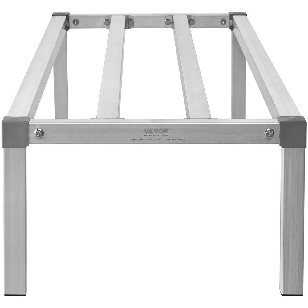 VEVOR Aluminum Dunnage Rack, 60” x 20” Commercial Food Floor Rack, 12” Off the Floor, 1000 lbs Capacity All-Welded Aluminum Storage Rack, for Storage in Restaurants, Kitchens, Garages and Vehicles