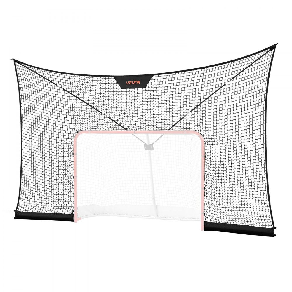 VEVOR Hockey Net Backstop, 12x7 ft Durable Hockey Goal Backstop Net with Extended Coverage, Lightweight and Portable Backyard Training Equipment, Easy Assembly, for Youth Adult (NET ONLY)