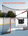 VEVOR Hockey Net Backstop, 12x7 ft Durable Hockey Goal Backstop Net with Extended Coverage, Lightweight and Portable Backyard Training Equipment, Easy Assembly, for Youth Adult (NET ONLY)