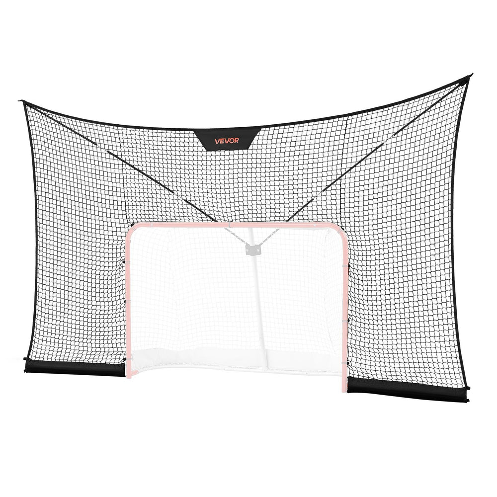 VEVOR Hockey Net Backstop, 12x7 ft Durable Hockey Goal Backstop Net with Extended Coverage, Lightweight and Portable Backyard Training Equipment, Easy Assembly, for Youth Adult (NET ONLY)