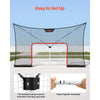 VEVOR Hockey Goal Goal and Backstop Net Set, 12x7 ft Durable Hockey Net with Extended Coverage, Lightweight Portable Complete Training Accessory Set, Easy Assembly, for Youth and Adults