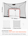 VEVOR Hockey Goal Goal and Backstop Net Set, 12x7 ft Durable Hockey Net with Extended Coverage, Lightweight Portable Complete Training Accessory Set, Easy Assembly, for Youth and Adults