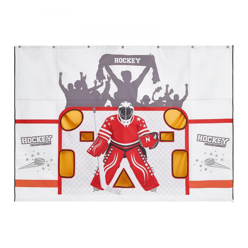VEVOR Hockey Shooting Tarp, Shooter Tutor Ice Hockey Goal Practice Target, Tear-proof Premium Net with 7 Holes, Easy Set Up Hockey Net Replacement, Training Equipment for Practicing Shooting Accuracy