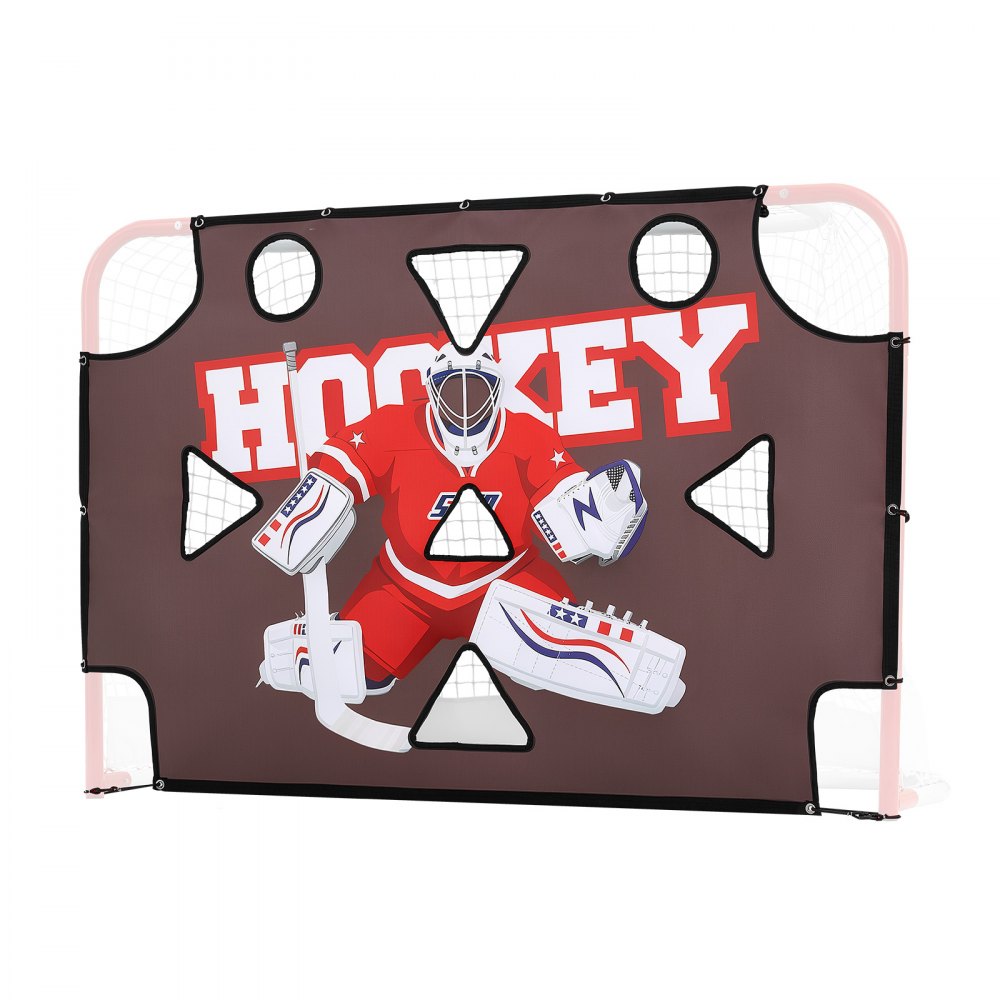 VEVOR Street Hockey Goalie Shooting Target, Shooter Tutor Ice Hockey Goal Practice Target, Tear-proof Premium Net with 11 Hole, Easy Attach Targets, Training Equipment for Practicing Shooting Accuracy