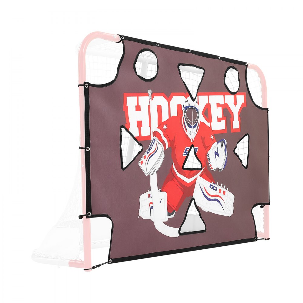 VEVOR Street Hockey Goalie Shooting Target, Shooter Tutor Ice Hockey Goal Practice Target, Tear-proof Premium Net with 11 Hole, Easy Attach Targets, Training Equipment for Practicing Shooting Accuracy
