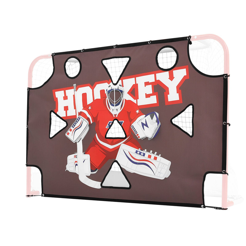 VEVOR Street Hockey Goalie Shooting Target, Shooter Tutor Ice Hockey Goal Practice Target, Tear-proof Premium Net with 11 Hole, Easy Attach Targets, Training Equipment for Practicing Shooting Accuracy