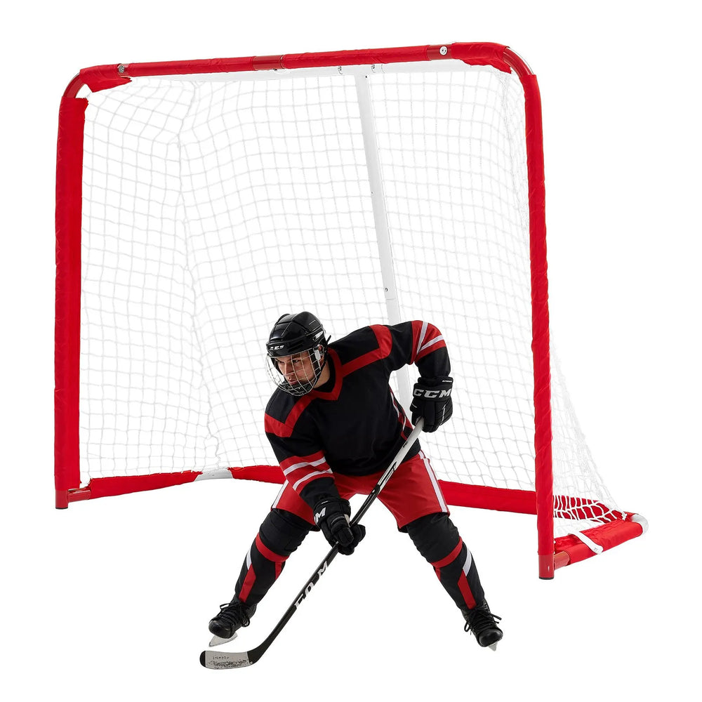 VEVOR Street Hockey Goal, Heavy-Duty Steel Street + Roller Hockey Nets, Durable Hockey Net for Indoor Outdoor Use, Lightweight Portable Training, Easy Assembly for Backyard Park Garage, 55.9 x 44.5 in