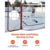 VEVOR Hockey Goal with Backstop and Targets, 10x6FT Street Steel Hockey Goal Set, Pro Lightweight and Portable Training Equipment, Durable Net for Indoor & Outdoor Use, Easy Assembly, White/Red