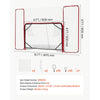 VEVOR Hockey Goal with Backstop and Targets, 10x6FT Street Steel Hockey Goal Set, Pro Lightweight and Portable Training Equipment, Durable Net for Indoor & Outdoor Use, Easy Assembly, White/Red