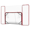 VEVOR Hockey Goal with Backstop and Targets, 10x6FT Street Steel Hockey Goal Set, Pro Lightweight and Portable Training Equipment, Durable Net for Indoor & Outdoor Use, Easy Assembly, White/Red