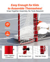 VEVOR Hockey Goal with Backstop and Targets, 10x6FT Street Steel Hockey Goal Set, Pro Lightweight and Portable Training Equipment, Durable Net for Indoor & Outdoor Use, Easy Assembly, White/Red