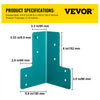 VEVOR Workbench Corner Brackets, 5mm Thick Steel Shop Table Bracket Kit, 8 PCs Workbench Bracket Kit, Right Angle Shop Table Corner Brackets with Hardware Kit, Joint Fastener for Desk Edge, Family DIY