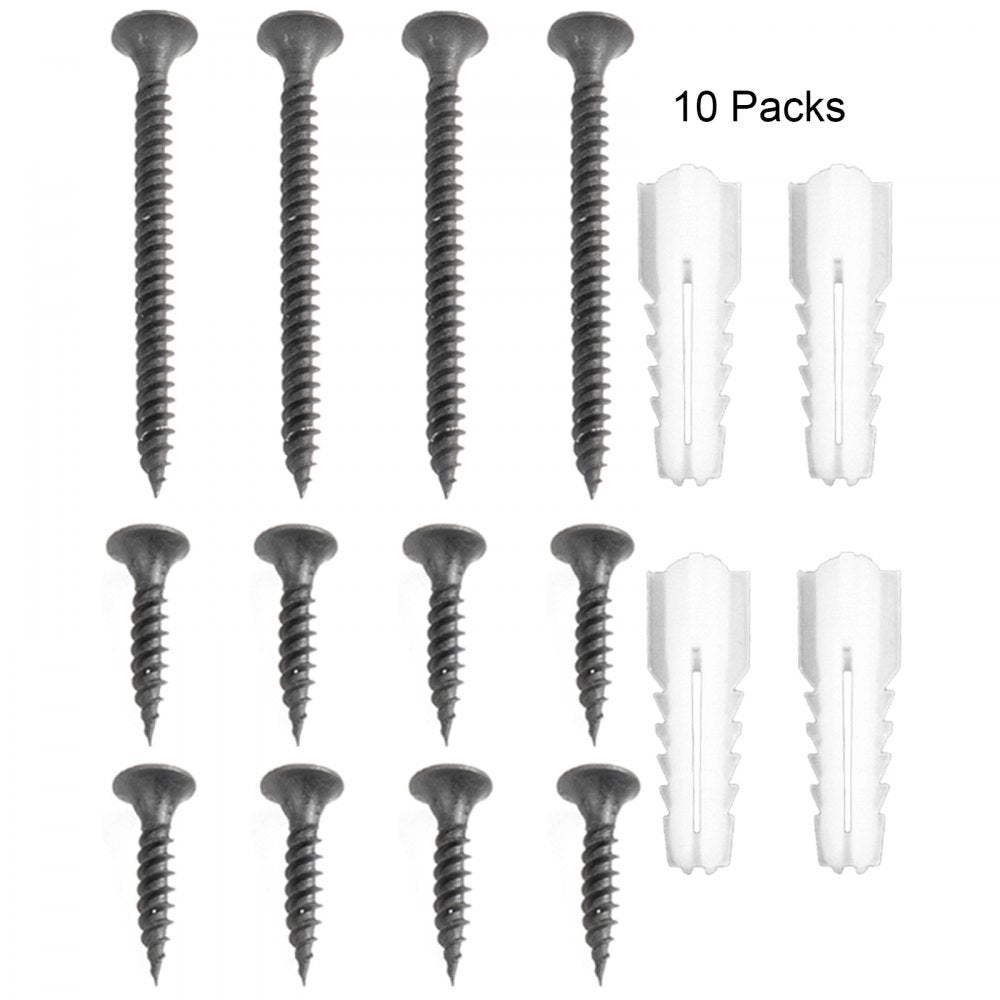 VEVOR Deck Post Base, 10 PCS Post Base Skirt, 4 x 4\" (Internal 3.38x3.38\") Post Support Flange, 2.5 LBS Deck Post Skirt, Powder-Coated Decking Post Base, Wood Post Anch for Deck Support Porch Railin
