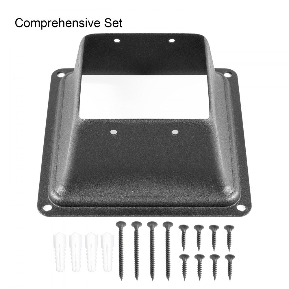 VEVOR Deck Post Base 5 PCS Post Base Skirt 4x4\" (Actual 3.38x3.38\") Post Support Flange 2.5LBS Deck Post Skirt Black Powder-Coated Decking Post Base with Thick Steel for Deck Supports Porch Railings