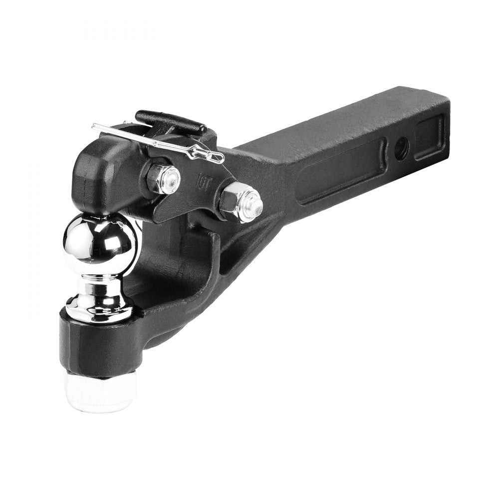 VEVOR Pintle Hook, 16000 lbs Towing Capacity, Pintle Hook Hitch for 2-inch Hitch Hook Military Receiver, Combination 2-inch Hitch Ball, Fits 2.5 to 3-inch Lunette Ring, Black Powder Coat, for Trailers