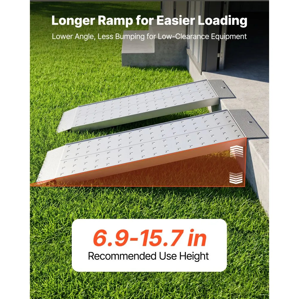VEVOR Aluminum Trailer Ramps, 2PCS 55 x 12 in, Heavy-Duty ATV Ramp Set with Anti-Slip Plates, 3000LBS Combined Capacity Loading Ramps for Motorcycles, Lawn Mowers, Farm Tractors, Carts