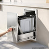 VEVOR Outdoor Kitchen Trash Drawer, 19"W x 25"H x 14"D, Waste Bin Included, for BBQ Island Storage, Patio Bars and Grill Station, with Handle, Built-In BBQ Island Drawers Organize Cookware Accessories