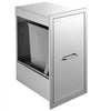 VEVOR Outdoor Kitchen Trash Drawer, 19"W x 25"H x 14"D, Waste Bin Included, for BBQ Island Storage, Patio Bars and Grill Station, with Handle, Built-In BBQ Island Drawers Organize Cookware Accessories