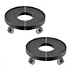VEVOR Trash Can Dolly with 4 Lockable Wheels, 440lbs Weight Capacity, 2 Packs Round Trash Can Roller Base, 15-22.8 in Adjustable, Heavy Duty Plant Caddy, Multi-Functional Rolling Dolly Cart, Black