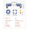 VEVOR Trash Can Dolly with 4 Lockable Wheels, 440lbs Weight Capacity, Round Trash Can Roller Base, 15-22.8 in Adjustable, Heavy Duty Drum Dolly Plant Caddy, Multi-Functional Rolling Dolly Cart, Blue