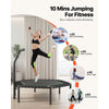 VEVOR 54.5 Inch Mini Trampoline, 450 lbs Max Load Fitness Rebounder, Stable & Quiet Small Trampoline with 3 Levels Height Adjustable & Foam Handle, Exercise Rebounder for Adults Indoor/Garden Workout