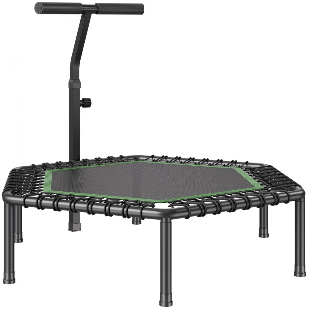 VEVOR 54.5 Inch Mini Trampoline, 450 lbs Max Load Fitness Rebounder, Stable & Quiet Small Trampoline with 3 Levels Height Adjustable & Foam Handle, Exercise Rebounder for Adults Indoor/Garden Workout