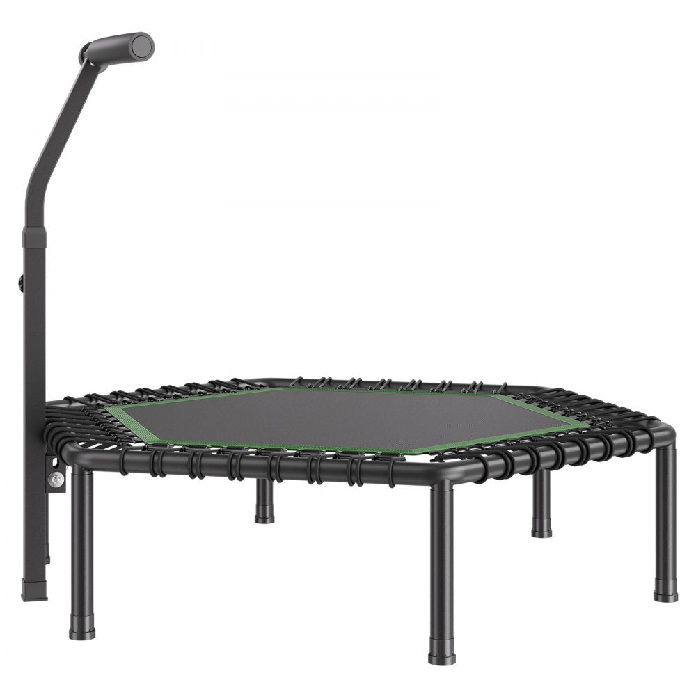 VEVOR 54.5 Inch Mini Trampoline, 450 lbs Max Load Fitness Rebounder, Stable & Quiet Small Trampoline with 3 Levels Height Adjustable & Foam Handle, Exercise Rebounder for Adults Indoor/Garden Workout